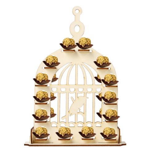 欧美木质鸟笼巧克力展示架家居工艺品摆饰木制派对放巧克力摆件